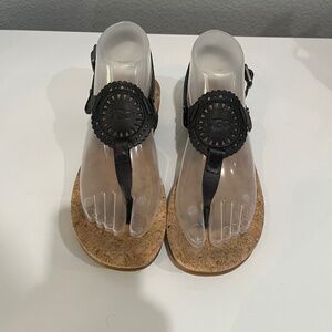 UGG Black and Tan Sandals